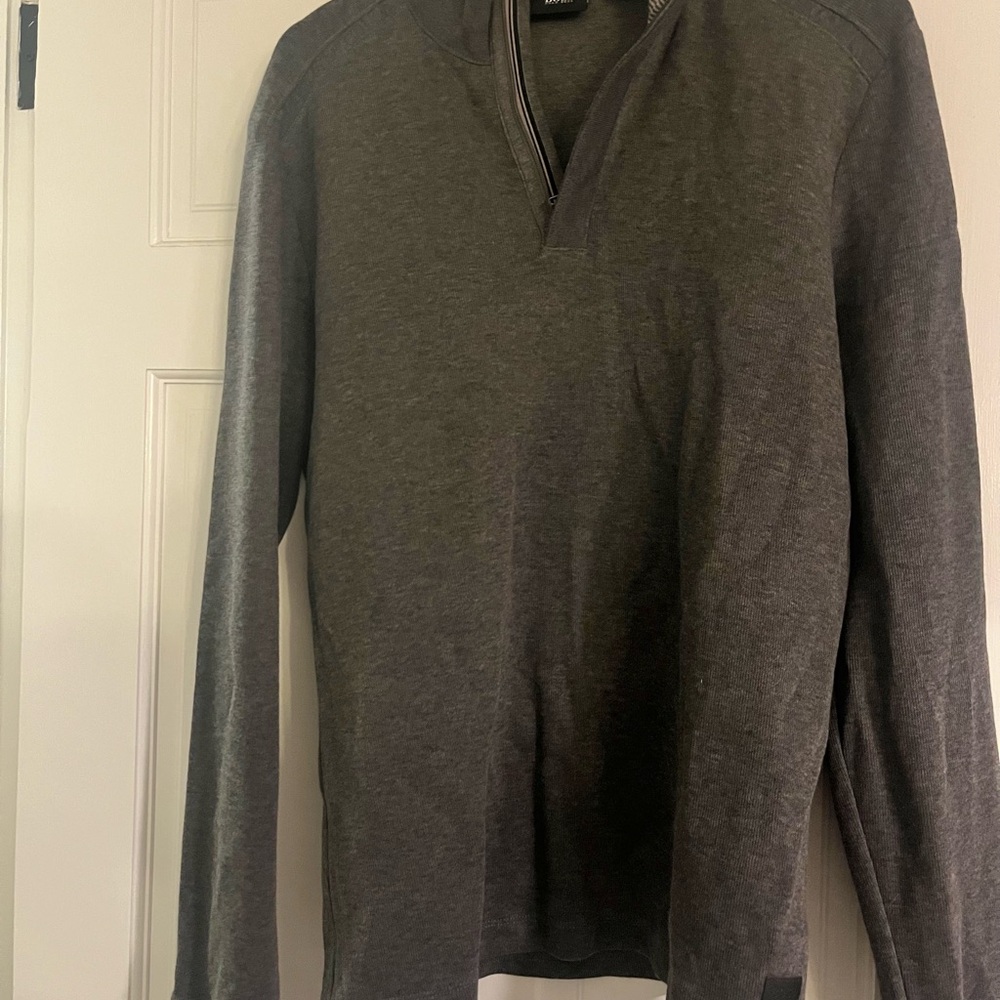 Boss Men's Charcoal Zip-Up Sweater